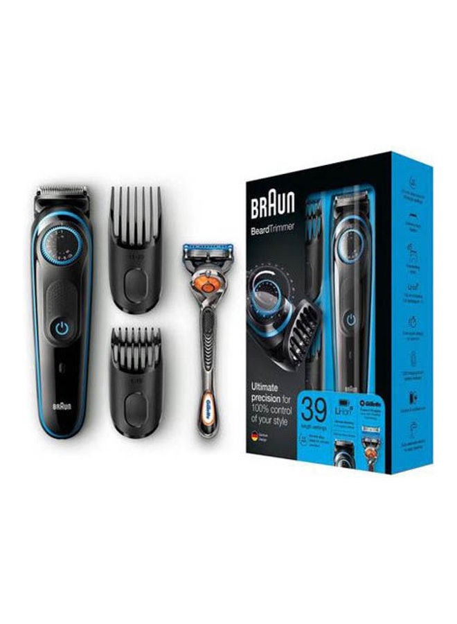 Beard Trimmer BT5040 With Precision Dial, 2 Combs And Gillette Fusion5 ProGlide Razor Black