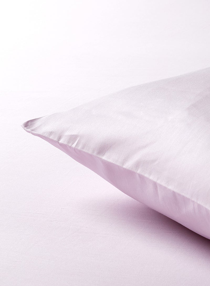 Noon East - Fitted Bedsheet Set Super King Size  100% Organic Cotton Premium Quality 220 TC Breathable And Soft 1 Bed Sheet And 2 Pillow Cases Lilac Color Lilac 200 x 200 + 33cm - Image 1