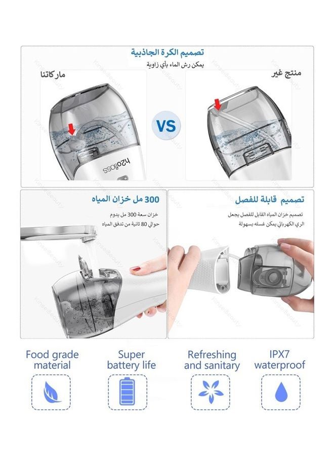 إتش تو أو فلوس - جهاز تنظيف الأسنان بالماء بتصميم محمول مع 6 أنابيب أسود - Image 1