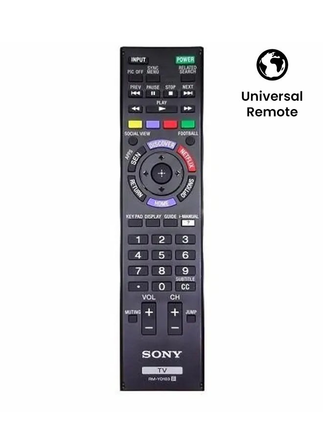 جهاز تحكم عن بُعد يناسب جميع الأجهزة لتلفاز سوني ثلاثي الأبعاد/ LCD أسود