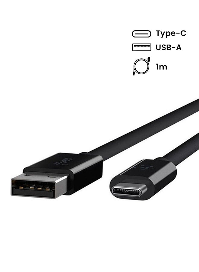 belkin USB 3.1 USB C Cable To USB A Cable USB C ChargIng Cable Type C Cable Fast ChargIng 3Ampere Cord 10Gbps Transfer Rate Apple Android WIndows PCs And DeskTops With USB A Port   Black Black - Image 2