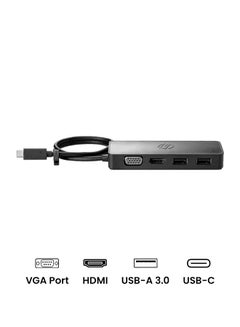 USB-C Adapter Travel Hub Black