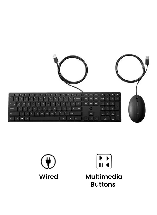 HP Wired Desktop HP Mouse and Keyboard Black - Image 2
