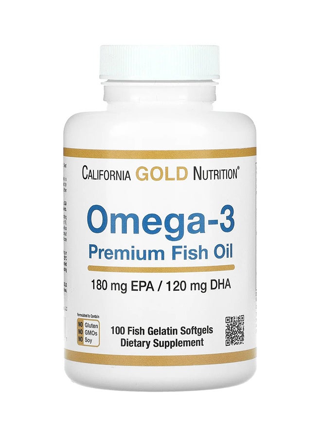 California Gold Nutrition - Omega-3 Premium Fish Oil - 100 Fish Gelatin Softgels 180 Epa / 120 Dha - Image 1