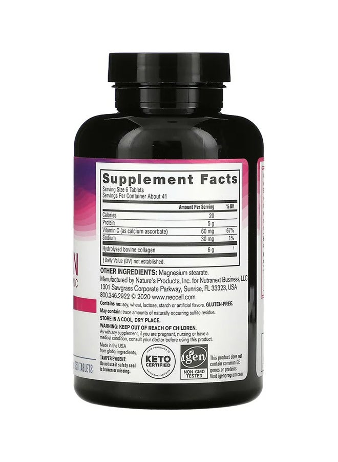NEOCELL Super Collagen + C Type 1 And 3 6000 mg Dietary Supplement - 250 Tablets  - Image 2