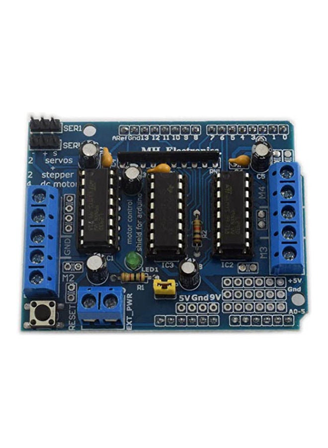 Maxmoral 2 Pack L293D Motor Shield Stepper Driver Board Control Module Motor Drive Expansion Board For Arduino Blue