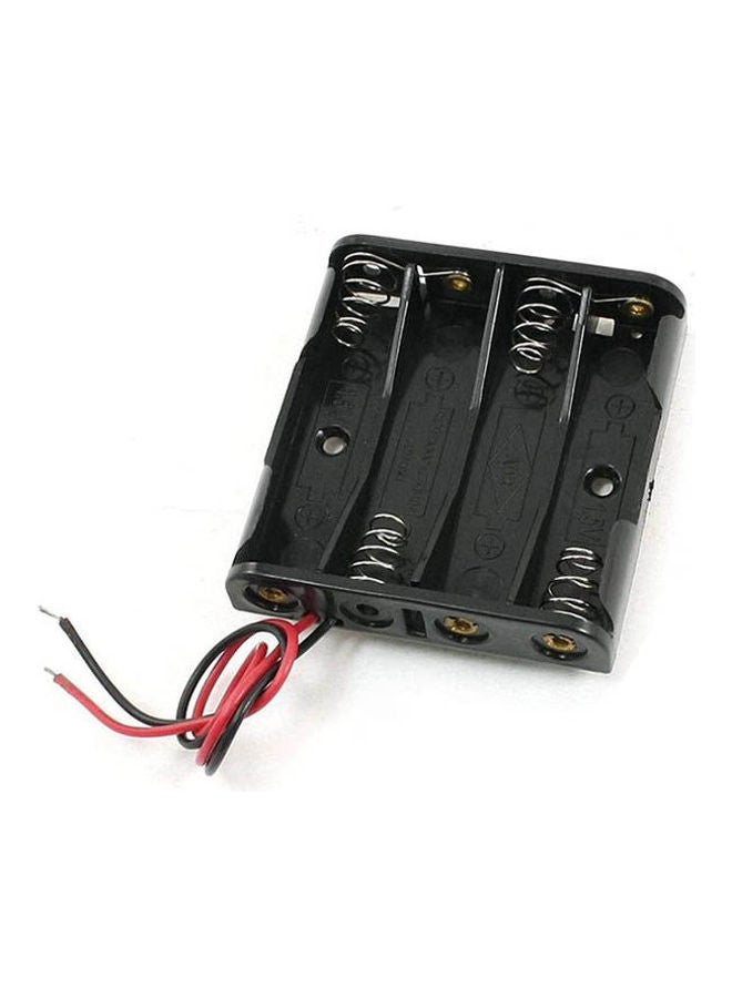يو اتش كوم 4 X Aaa Battery Holder With Red And Black Wire - Diy General Purpose Battery Holder - Uhcom BLack