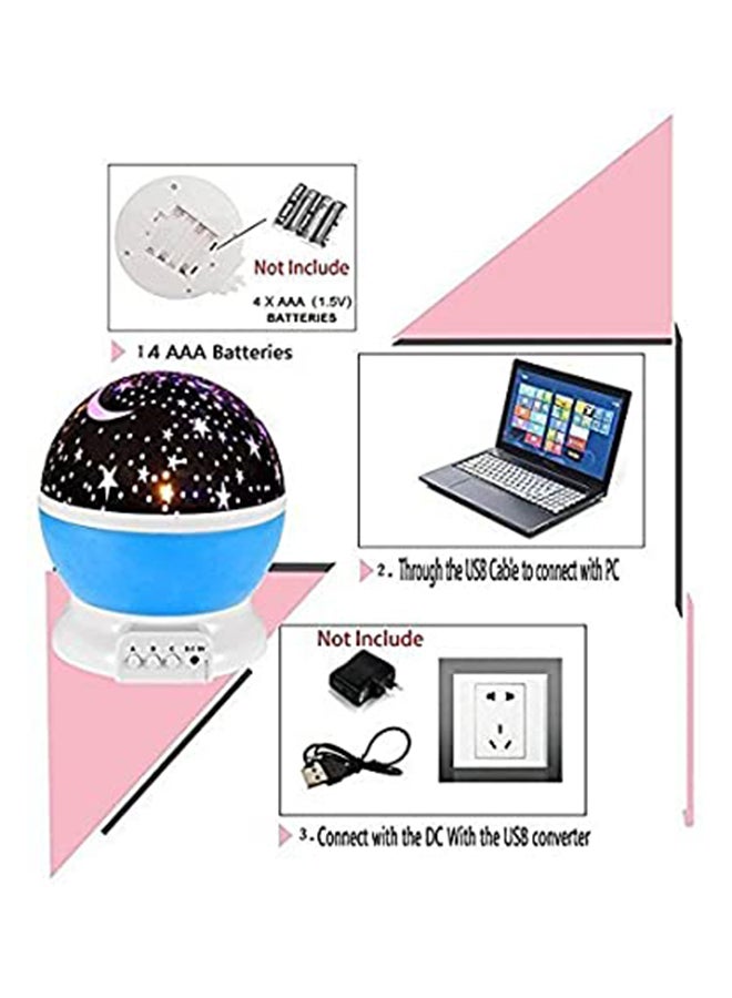 Rotating LED Star Moon Night Sky Cosmos Projector Lamp for Kids - Multicolour Multicolour 13.5x12x12cm