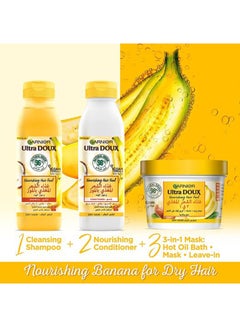 Hair food  Nourishing Banana Ultra doux  Shampoo for Dry Hair Yellow 350ml - v1650257532/N50878408A_4