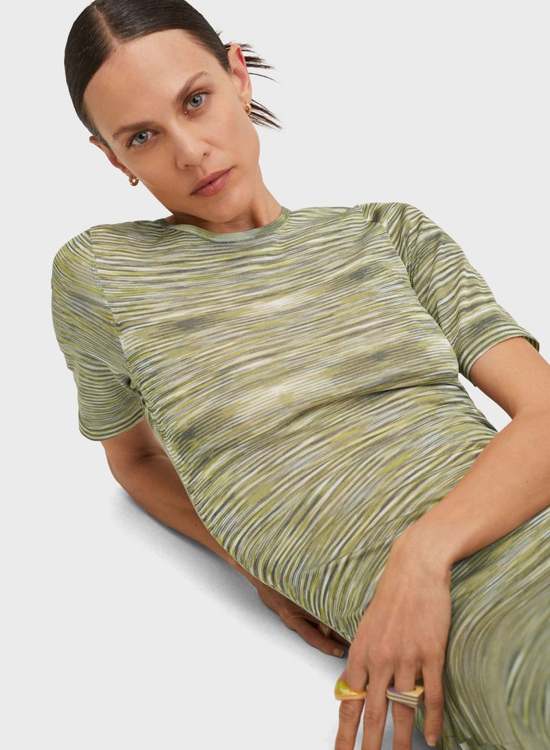 MANGO - Knitted Bodycon Dress Yellow - Image 1