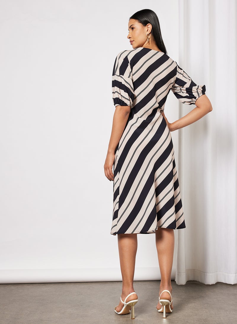 NA-KD - V-Neck Midi Dress Multicolor - Image 1
