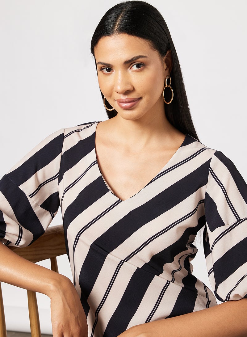 NA-KD - V-Neck Midi Dress Multicolor - Image 1