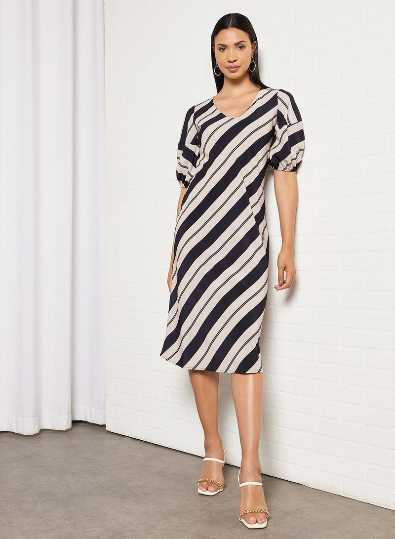 NA-KD - V-Neck Midi Dress Multicolor - Image 1
