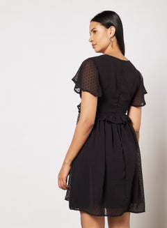 NA-KD Ruffled Trim Dress Black  - Image 2
