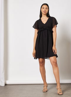 NA-KD Ruffled Trim Dress Black  - Image 4
