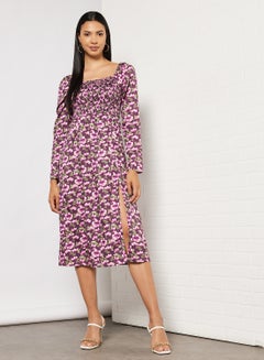 NA-KD Front Slit Smock Dress Cherry Blossom  - Image 1