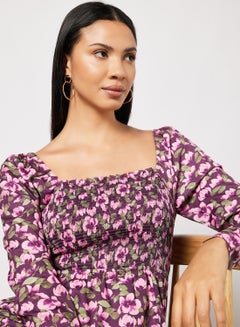NA-KD Front Slit Smock Dress Cherry Blossom  - Image 3