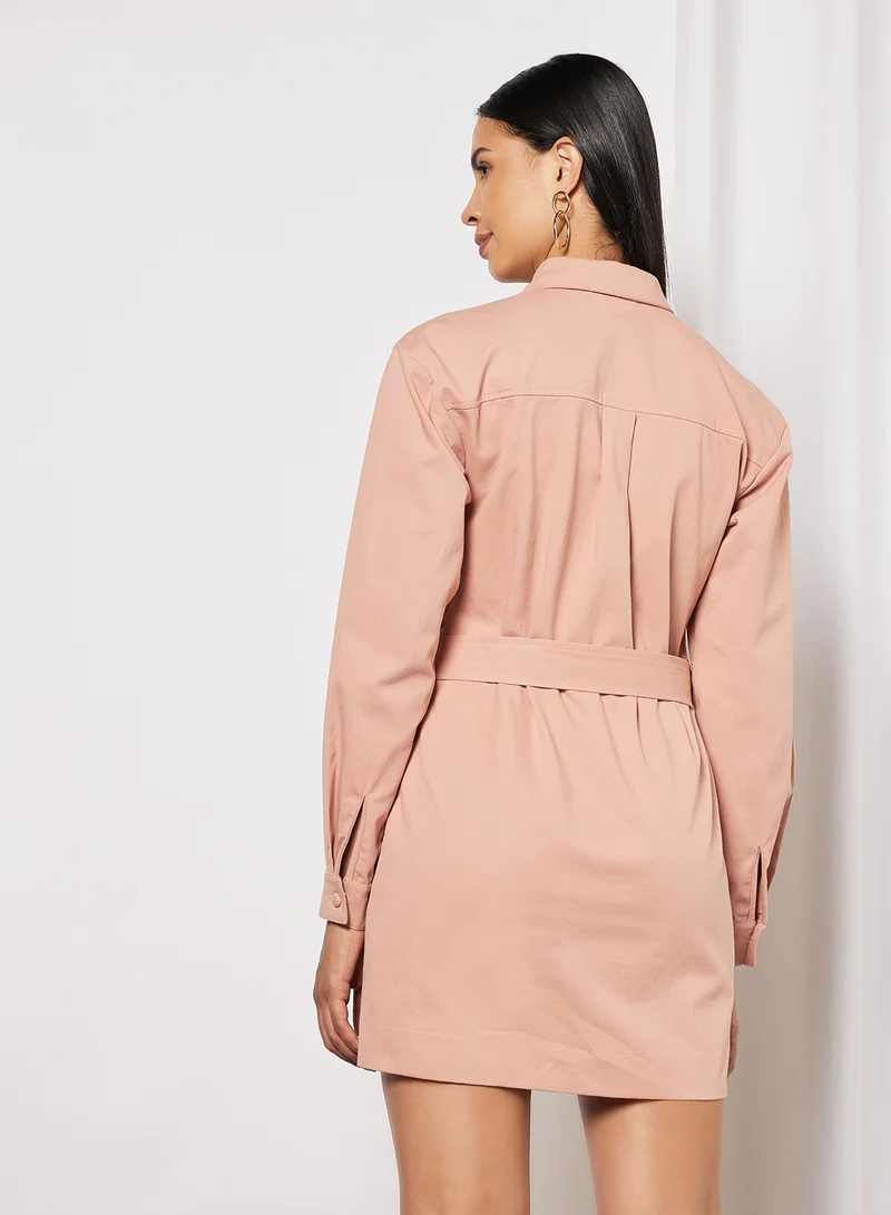 NA-KD Belted Utility Dress