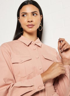 NA-KD Belted Utility Dress Light Pink  - Image 3