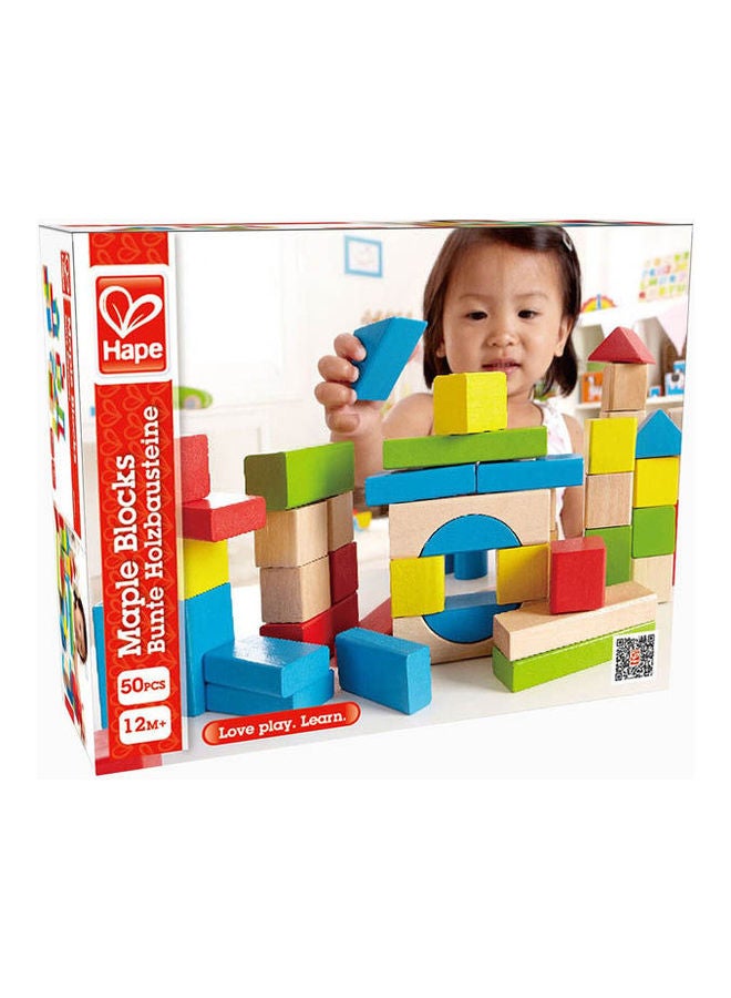 50Pc Maple Block Set 8.3 X 6.1X 4.7cm
