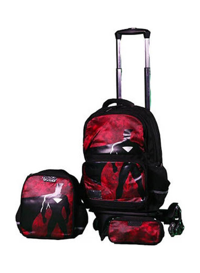 glossy bird School Backpack Red - Image 1