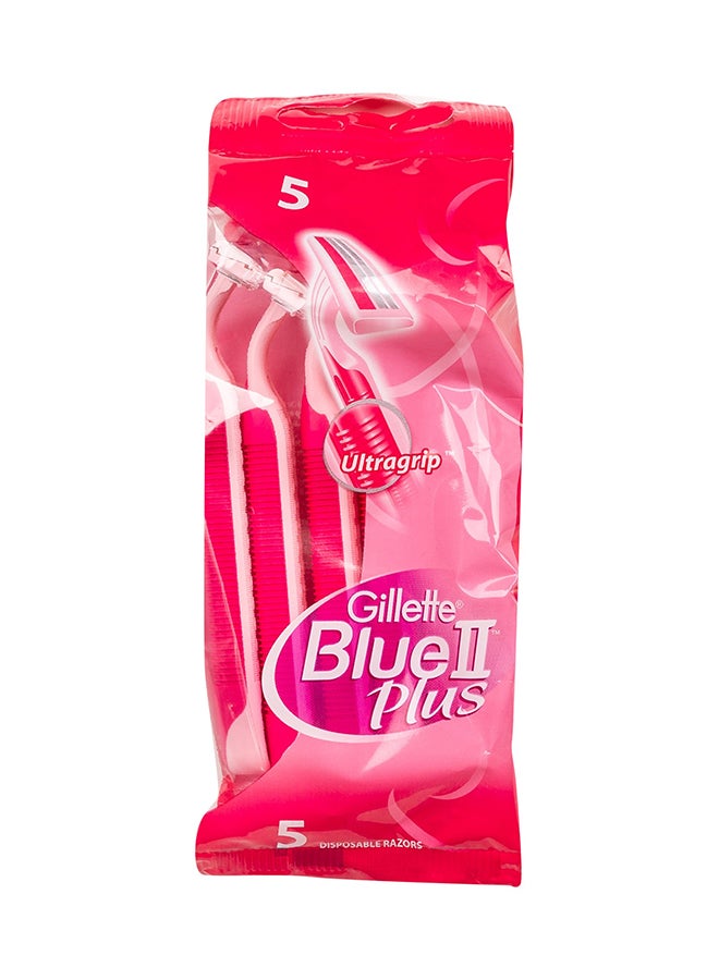 Gillette - Blue II Plus Disposable Razor for Women - 5 Pieces pink - Image 1