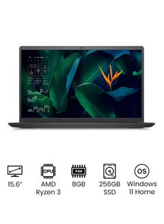 Vostro 3515 Laptop With 15.6-Inch Display, AMD Ryzen 3-3250U Processor / 8GB RAM / 256GB SSD / AMD Radeon Graphics / Win 11 Home / English/Arabic Grey - v1650287171/N52091204A_1