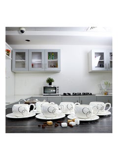 رويال فورد طقم من 6 أكواب وأطباق أبيض/ أسود standard  - Image 3