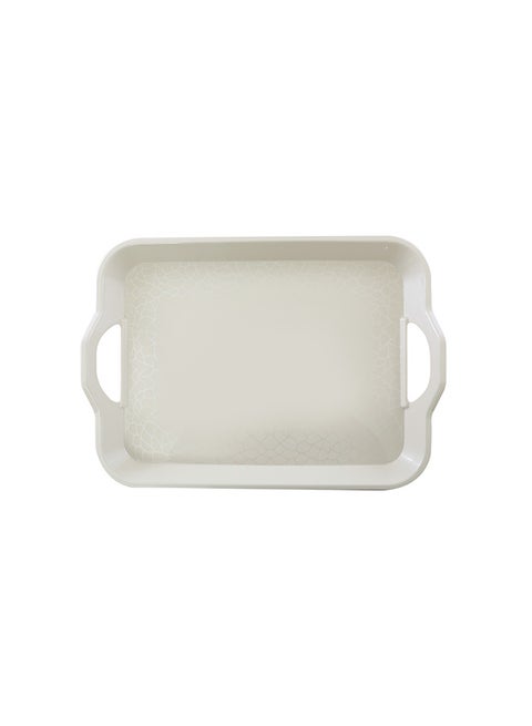 Serving Tray With Handle Pearl White 17.5inch