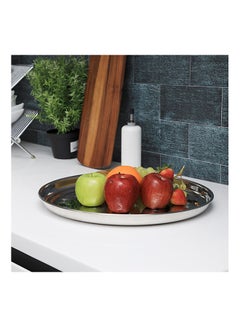 Royalford Round Serving Tray Silver 45cm  - Image 3