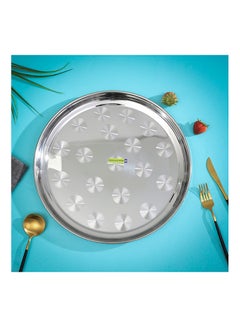 Royalford Round Serving Tray Silver 45cm  - Image 2