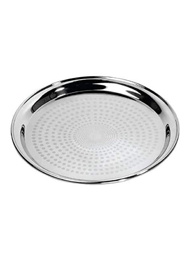 Royalford Round Serving Tray Silver 24inch  - Image 1