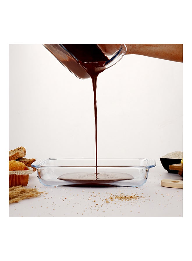 Royalford - Baking Tray Set Borosilicate Glass Rectangular Coventional Oven Safe Up To 300C Clear 2.9kg - Image 1