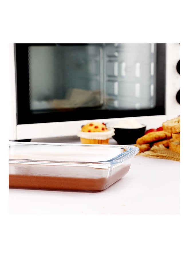 Royalford - Baking Tray Set Borosilicate Glass Rectangular Coventional Oven Safe Up To 300C Clear 2.9kg - Image 1