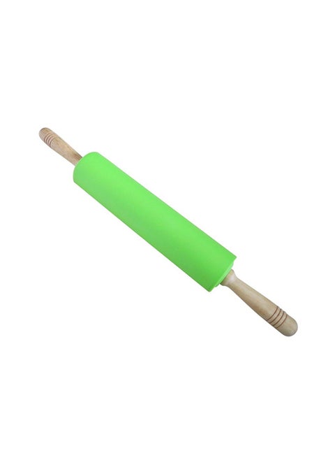 Deluxe Rolling Pin Silicone Cover Wooden Handle Multi Color 6X52 Cm
