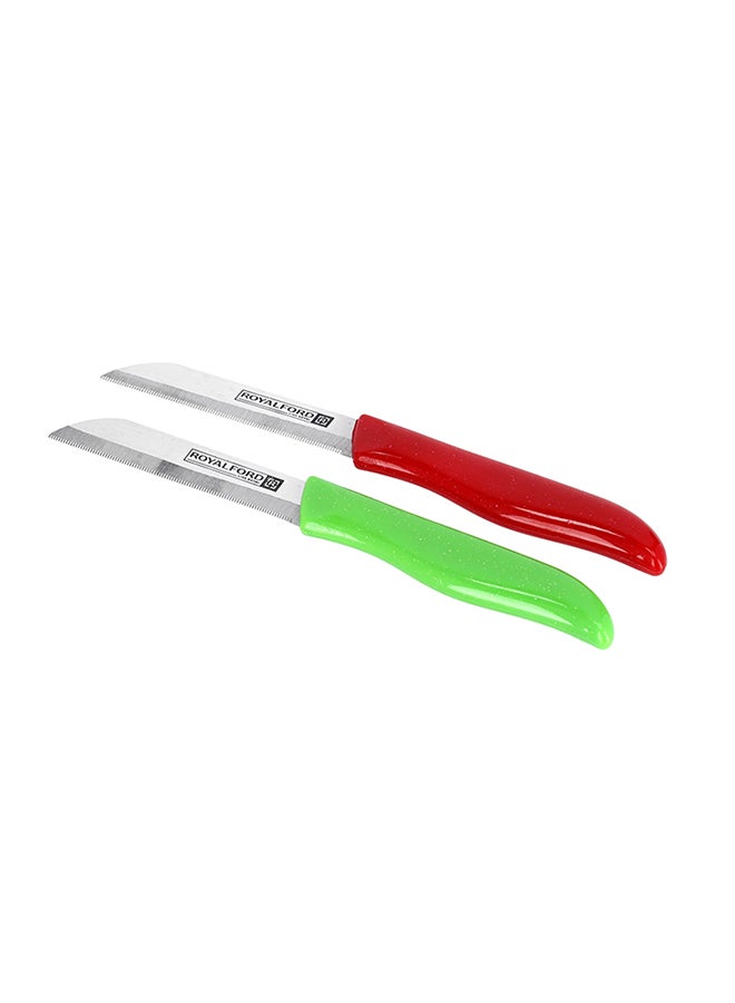 Royalford 2 Pieces Fruit Knife Dishwasher Safe Marks & Stains Resistant 18X2Cm Assorted Colors  - Image 1