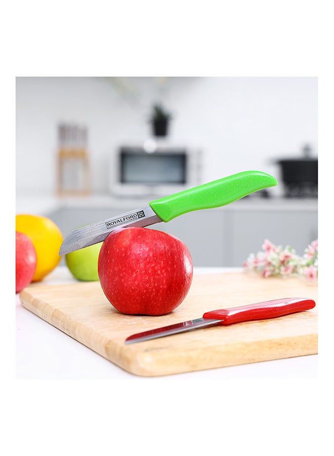 Royalford 2 Pieces Fruit Knife Dishwasher Safe Marks & Stains Resistant 18X2Cm Assorted Colors  - Image 2