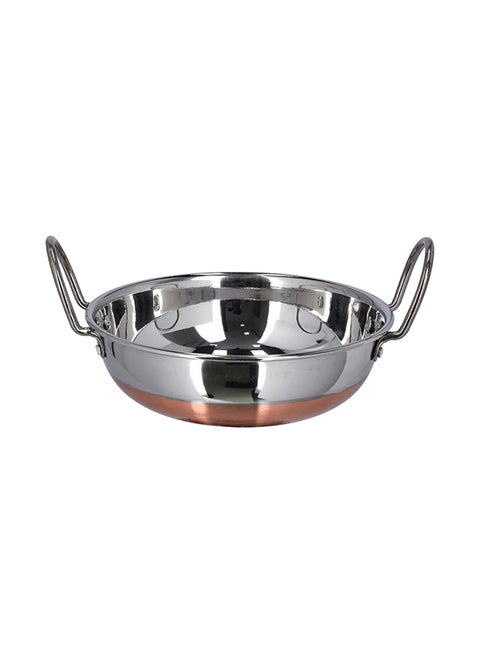 Copper Bottom Kadai With Ss Handle  Made In India Multicolor Multicolor 21cm