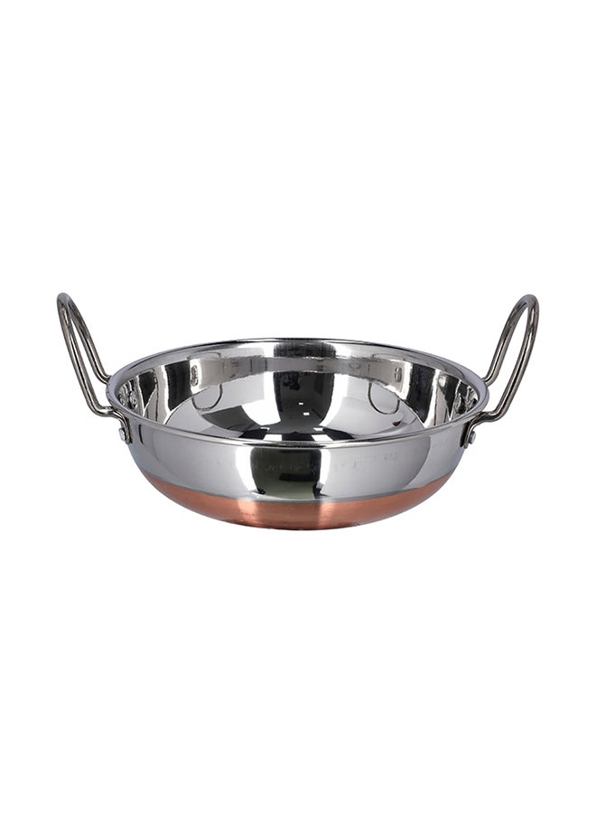 Copper Bottom Kadai With Ss Handle  Made In India Multicolor Multicolor 21cm