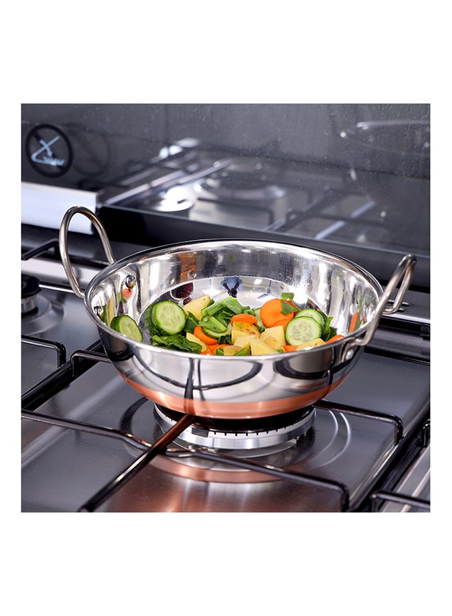 Copper Bottom Kadai With Ss Handle  Made In India Multicolor Multicolor 21cm