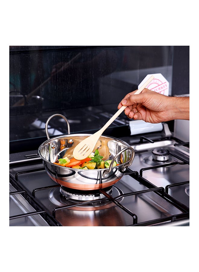 Copper Bottom Kadai With Ss Handle  Made In India Multicolor Multicolor 21cm