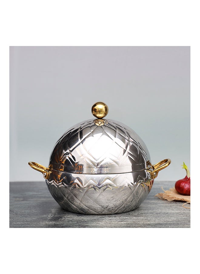 Stainless Steel Mughal Dome Hotpot Silver - Image 2