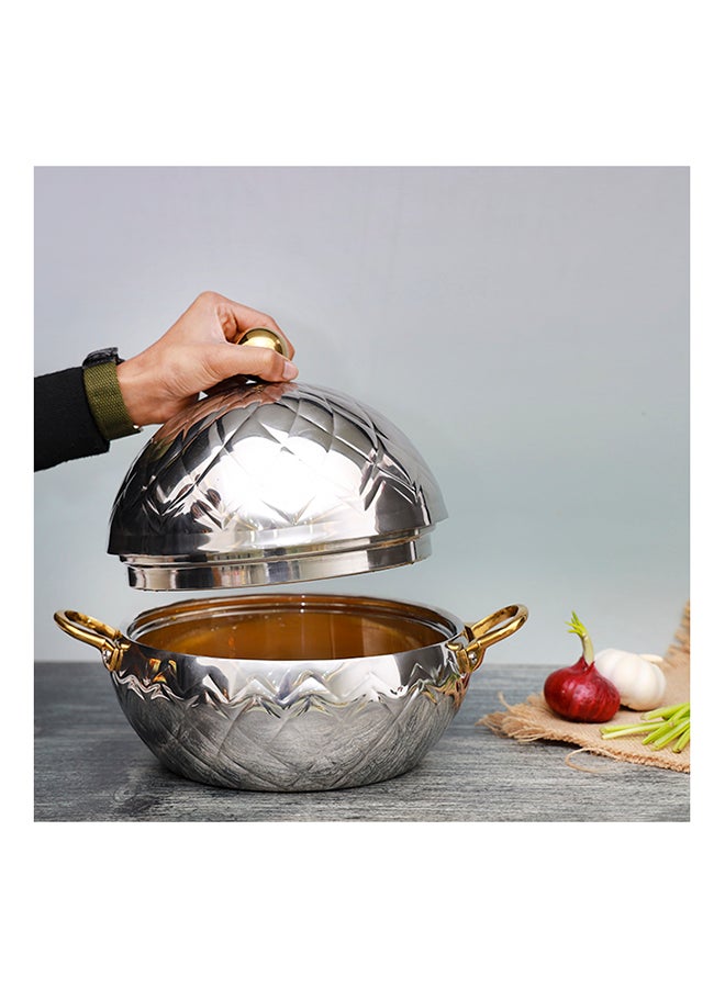 Stainless Steel Mughal Dome Hotpot Silver - Image 5