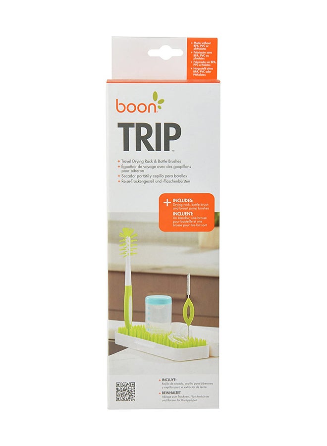 BOON Compact Lightweight Natural, Soft Trip Travel Drying Rack And Bottle Brushes for Baby  - Image 3