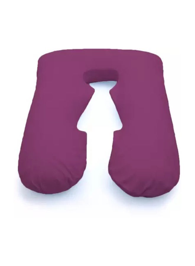Multifunctional Comfortable Maternity U Shape Body Pillow Cotton, Purple, 75x125centimeter Cotton Purple 75x125cm  - Image 4