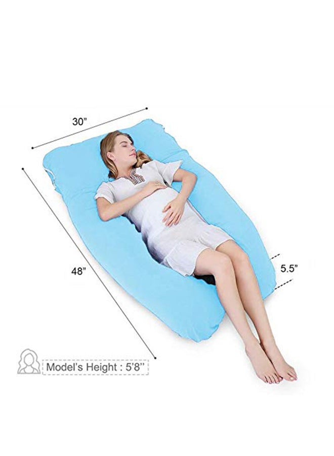 Mother Comfort High-Quality Multifunctional U Shape Comfortable Maternity Pillow Microfiber Blue 70x25x120cm  - Image 2