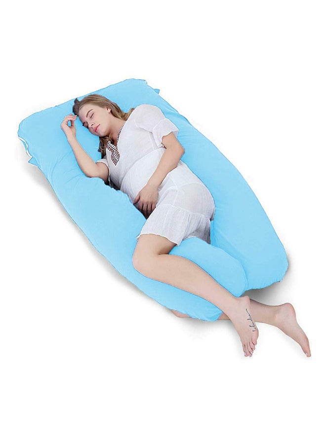 Mother Comfort High-Quality Multifunctional U Shape Comfortable Maternity Pillow Microfiber Blue 70x25x120cm  - Image 4