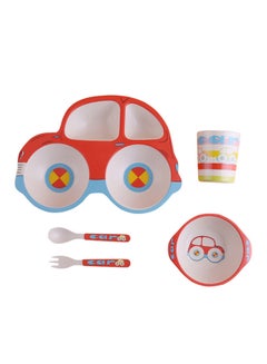 TD HOME 5 Piece Bright Colors and Lovely Animal Shape Car Shaped Dinnerware Set  - Image 1
