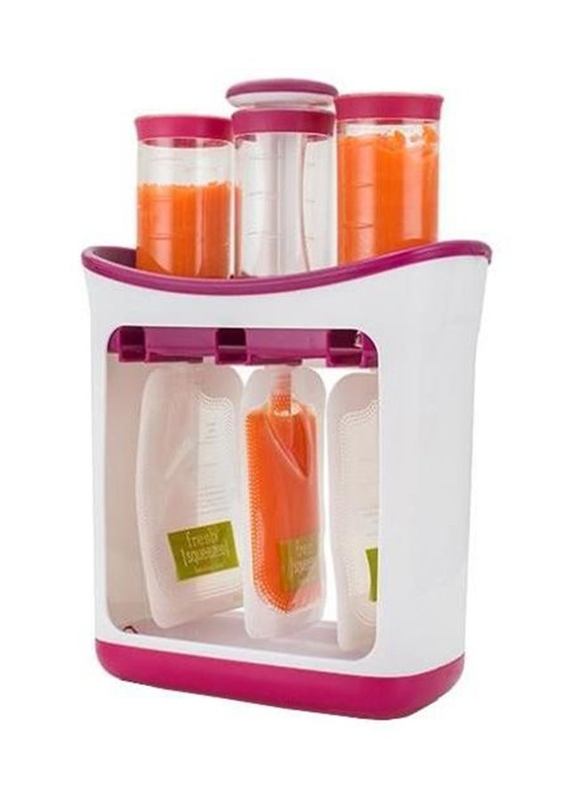Feeding Line Squeeze Station Container, Food Pouch for Newborn Baby Store Homemade Fruit and Vegetable Puree, Soup, Smoothies, Porridge Include Feeding Spoon (Purple)  - Image 1