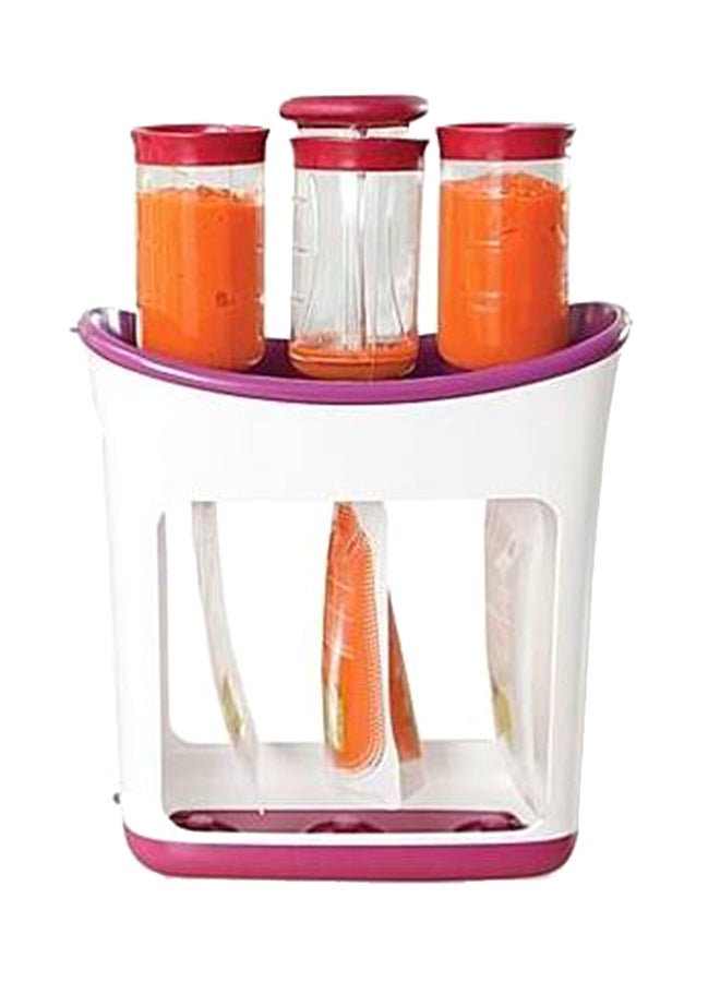 Feeding Line Squeeze Station Container, Food Pouch for Newborn Baby Store Homemade Fruit and Vegetable Puree, Soup, Smoothies, Porridge Include Feeding Spoon (Purple)  - Image 2